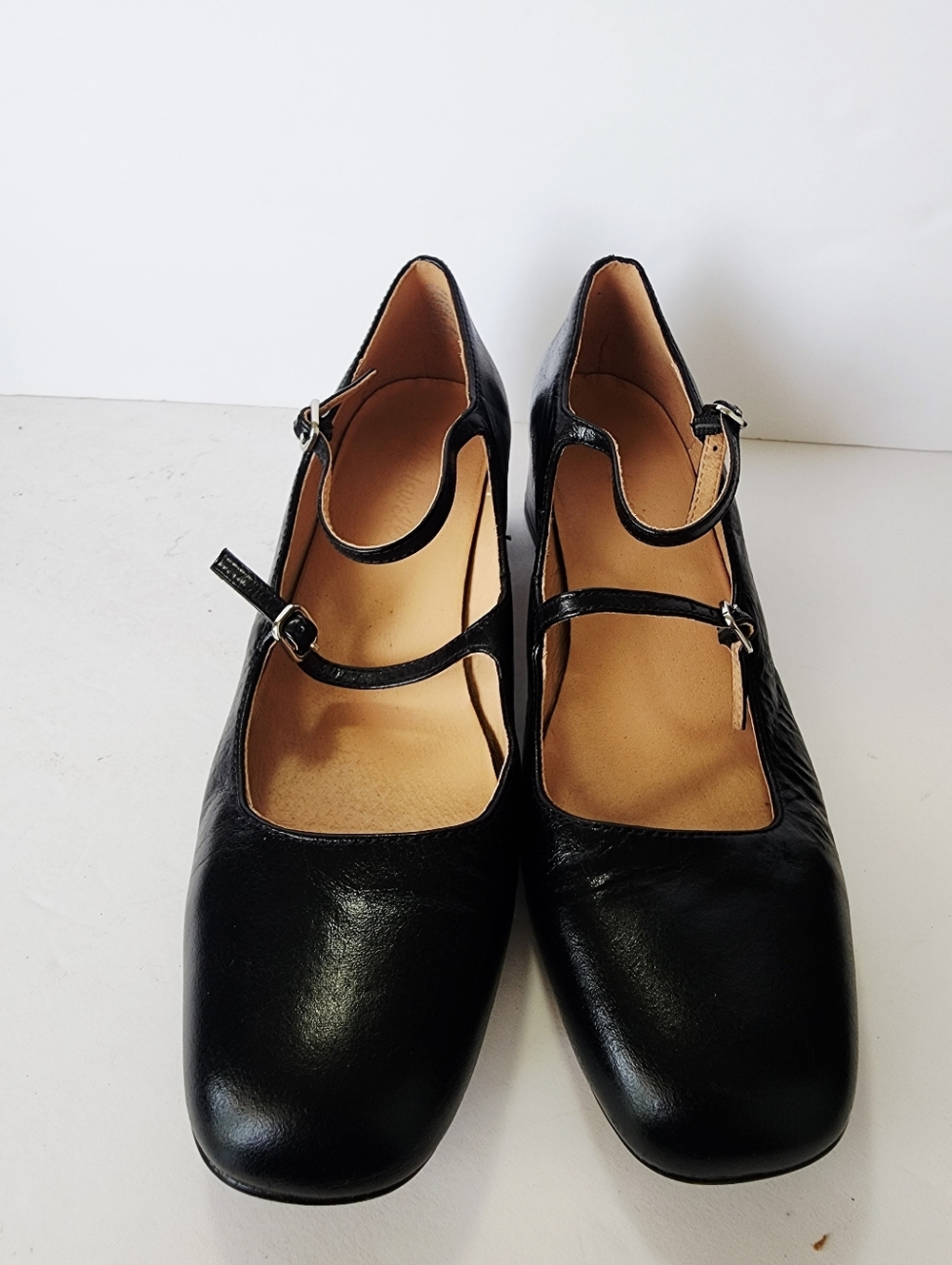 Madewell The Nettie Heeled Mary Jane Black Leather Heels Size 9 - Picture 4 of 9